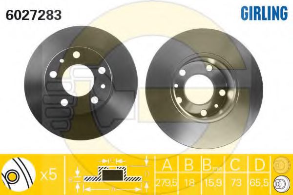 GIRLING 6411311 Brake Set, disc brakes